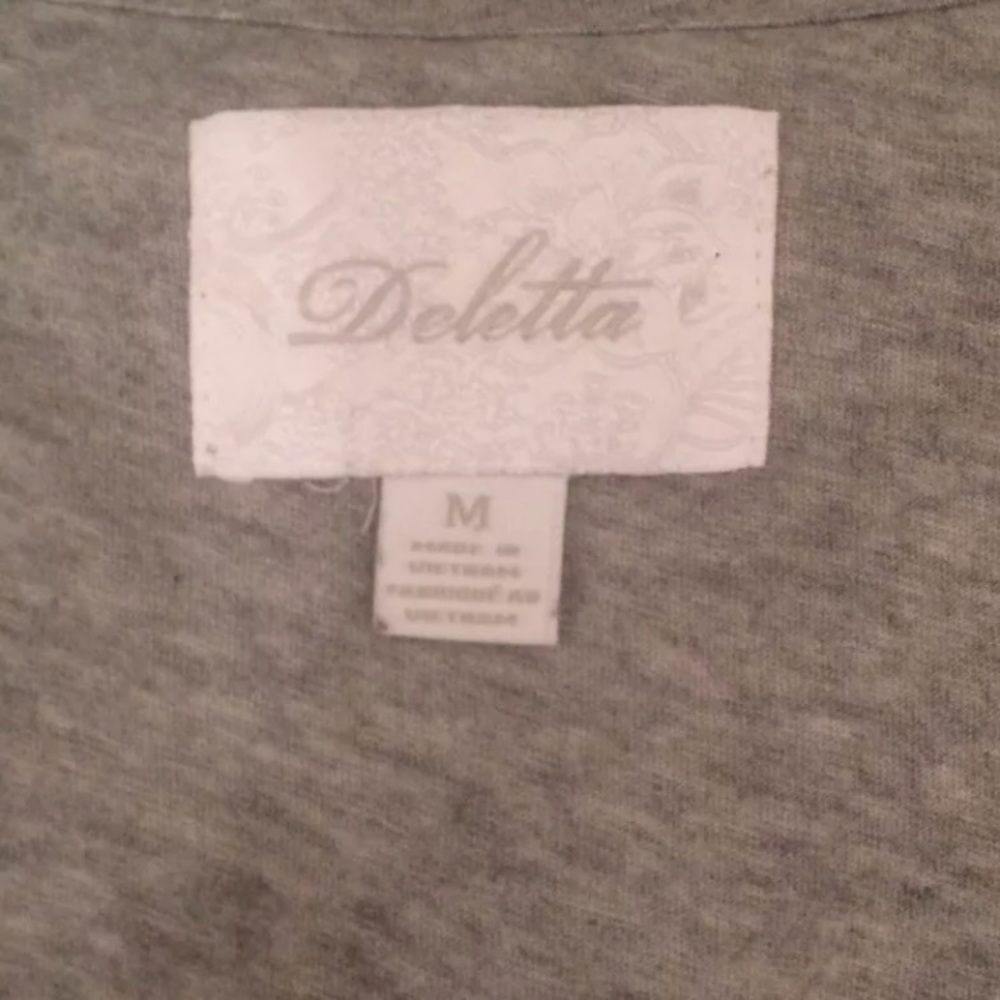 Anthropologie Delletta gray ruffled tank top sz M - Picture 4 of 4
